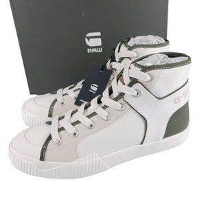 G-Star Raw Rackam Tendric Mid Sneakers Canvas Twill - Color: Milk/Combat - NWT&B